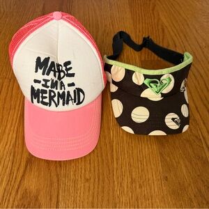 Kids Mermaid trucker and Polka Dot Hat Set